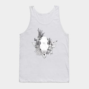 Floral Horse Skull Tank Top